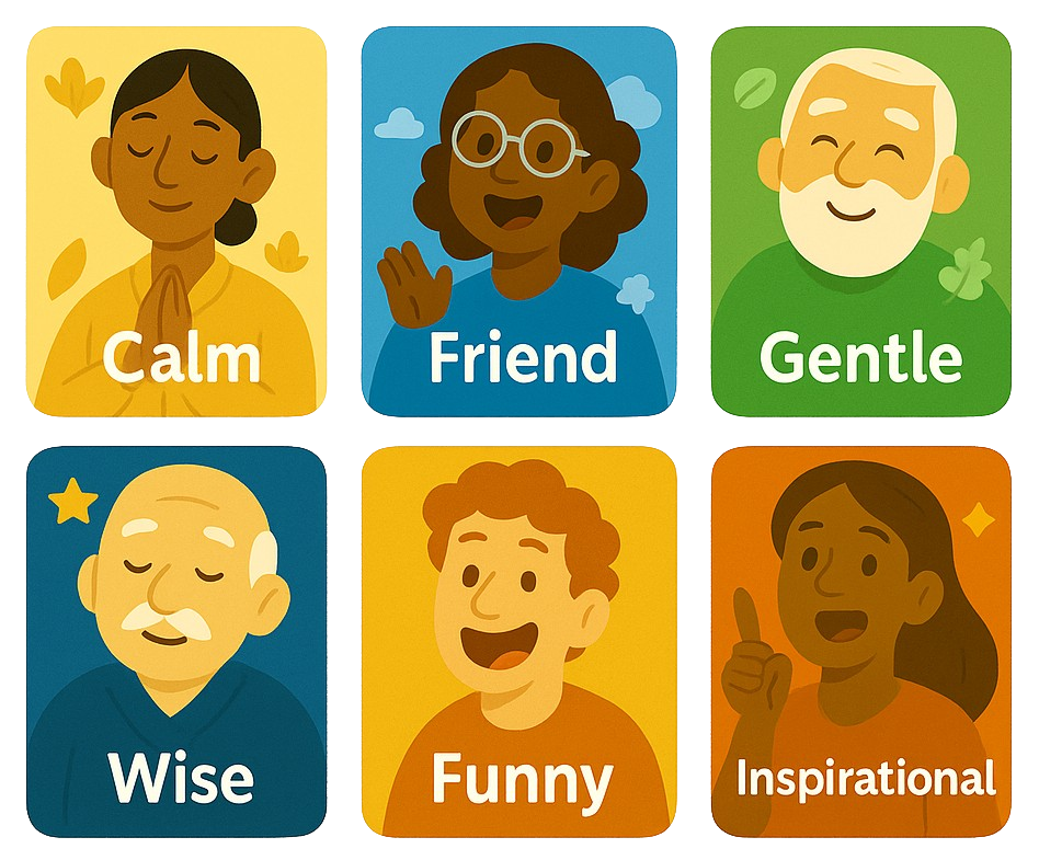 Grid of AI voice personalities